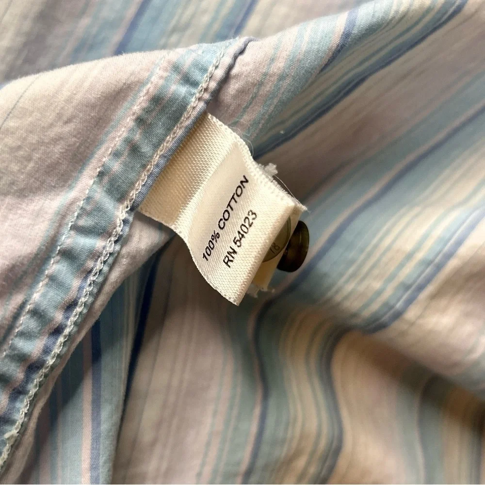 Banana Republic Blue Striped Dress Shirt Size XL 17- 17 1-2
